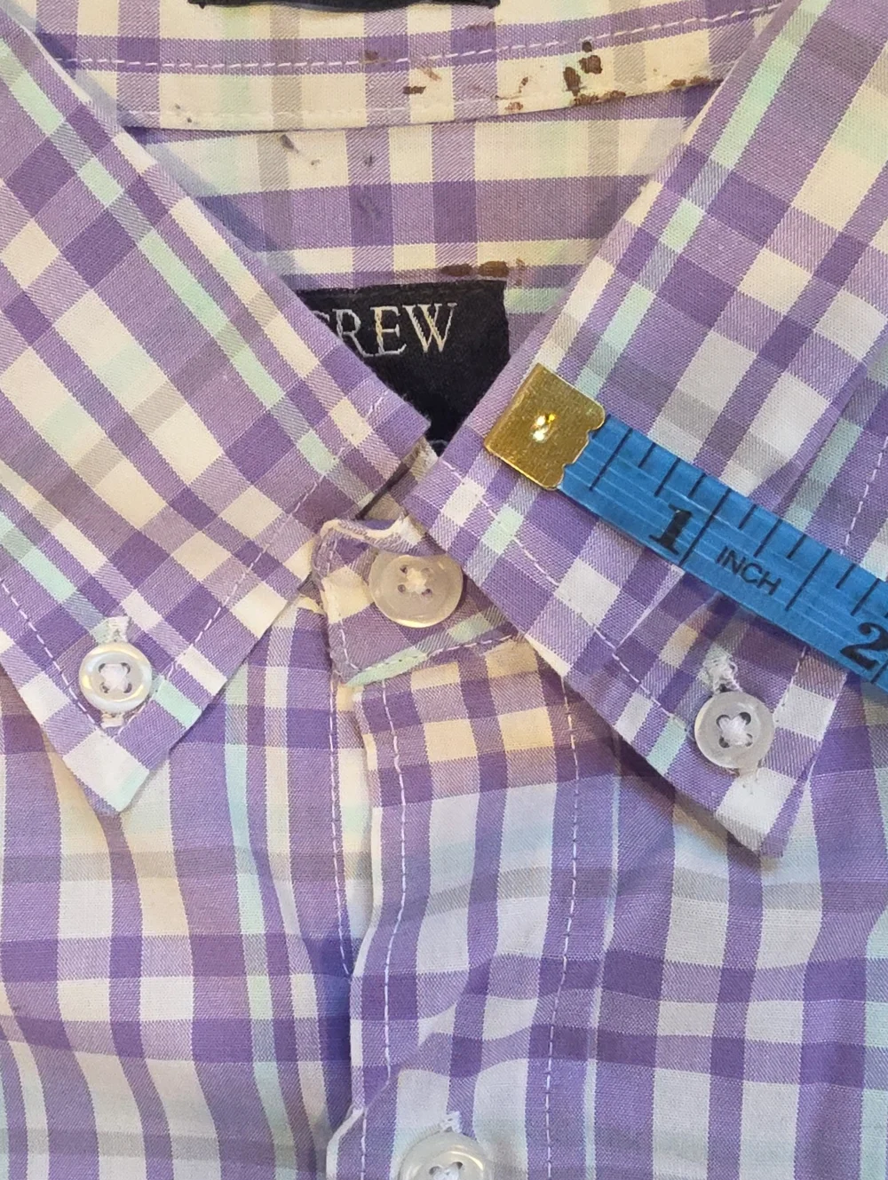 J. Crew Purple and White Plaid Button-Down Shirt